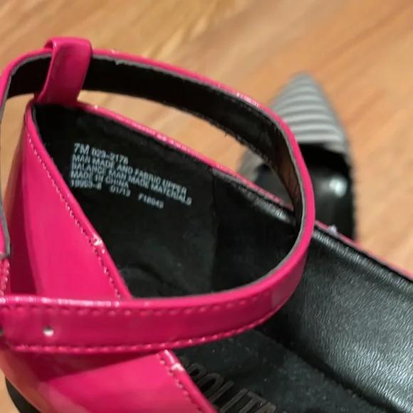 Cosmopolitan NWOT❗️D’orsay Ankle Strap Pointy Toe Shoes Flats with Pink - Picture 9 of 9